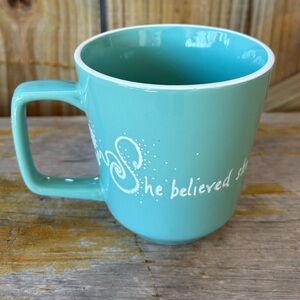 Ten Studios Blue & White Hand Painted Mug She Believed She Could So She Did 14oz